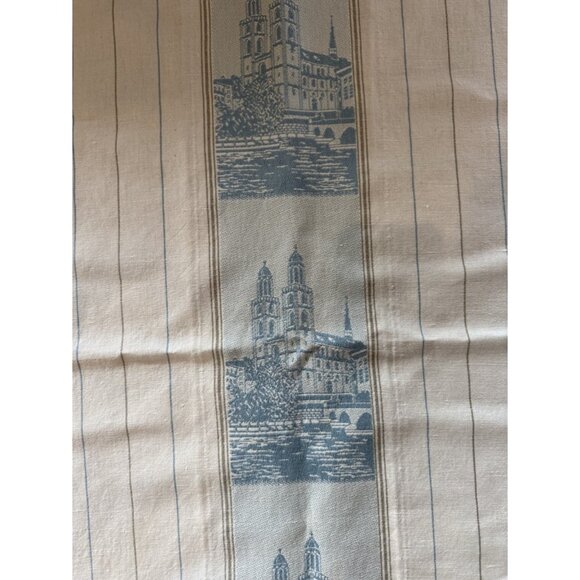 Zurich Switzerland Swiss Souvenir Embroidered Linen Tea Towel 31.5” x 19” - Picture 3 of 9